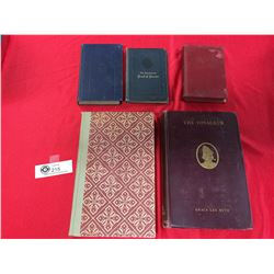 5 Antique Books. The Voyager, Power Greens, Golden Treasure. The Book of Praise, International Handb