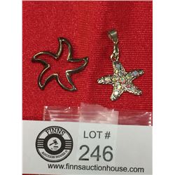 2 Starfish Pendants. 1 is Sterling Silver and is other is 18 Karat Gold Plated
