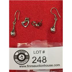 2 Pairs of Sterling Silver Earrings