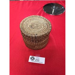 A First Nations Basket. 4.5" h x 5" w. Nice Piece.