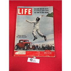 April 1957 Life Magazine Zoom in Drag Racing