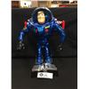 Image 1 : Chrome Blue Toy Story 2 Ultimate Talking Room Guard Buzz Lightyear On a Base.