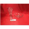 Image 1 : Candlewick Glass Candle Stick and Cut Crystal Vase
