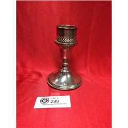 Hallmarked Sterling Silver Hurricane Candle Holder weighs 350grams