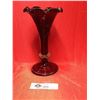 Image 1 : Victorian Ruby Glass Trumpet Vase Circa 1860-1880