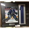 Image 1 : Roberto Luongo Vancouver Canucks Picture and Part of His Jersey. Autographed All in A Frame. Very Ni