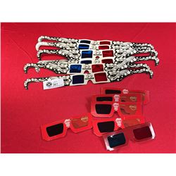 A Big Lot of 3-D Glasses. Some Coca Cola