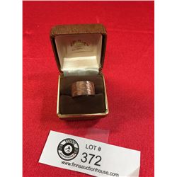 A Nice Copper Native Ring Signed by W. Nicely Engraved Eagle