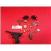 Image 1 : Nice Little Vintage Collectible Lot.Pair of Vintage Sunglasses an Old Key and Clicker Toy, Ect.