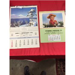 Vintage Vancouver Advertising Lot. 1967 Calendar and a 1978 Calendar from Powell River