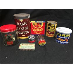 Vintage Tin Lot. Planter's Peanuts, Squirell Peanut Butter Tin , Baking Soda Tin.