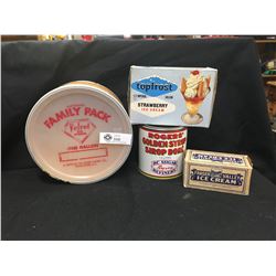 Vintage Vancouver Kitchen Lot. Rogers Golden Syrup. 1.5L Tin. Fraser Valley Ice Cream and a Family P
