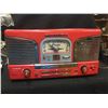 Image 2 : A Classic Vintage Syle Record/CD Player with AM/FM Radio. Plus a Vintge Glass Lamp and a Cumberland 
