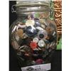 Image 2 : Vintage Canning Jar Full of Hundreds of Vintage and Antique Buttons, Plus a Green and Copper Wall Ar