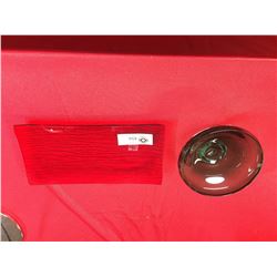 Mid Century Modern Dishes. A Green Bowl and a Red Rectangular Plate