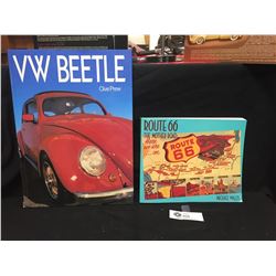 2 Books . A Hardcover Book on the VW Beetle, Plus a Route 66 Book