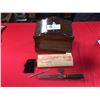 Image 1 : Vintage Wooden Sewing Box with Rug Hooks Inside