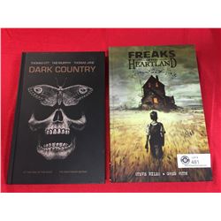 2 Hard Cover Books Dark Country and Freaks fo the Heartland