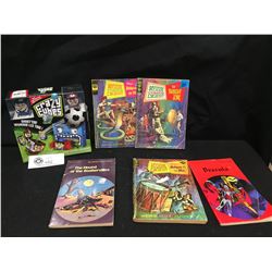 An Unopened Box of Crazy Cubes and A Lot of 5 Vintage Mystery Books