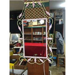 Vintage Metal Mirror. Measures 41" h x 23"w No Shipping