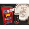 Image 2 : Vintage Collectible Lot. Lumberjack Syrup Tin, Panorama Roof Hotel Menu Plate from 1972 Ice Cream Pa