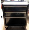 Image 1 : Rolling Black Metal 4 Drawer Tool Box w/ Misc Tools, Cables, etc
