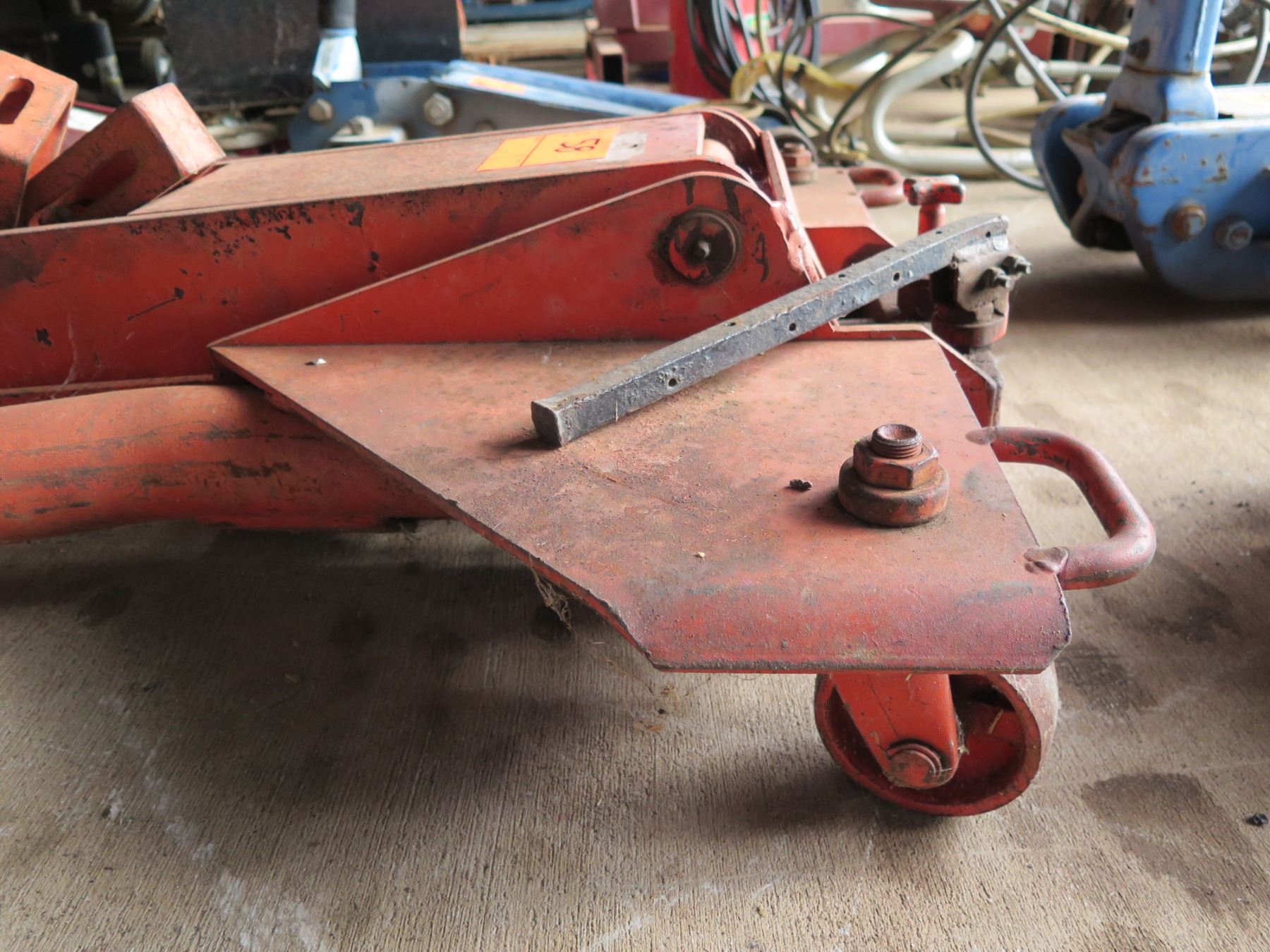 Rolling 4 Caster Red Metal Transmission Floor Jack Lift Oahu