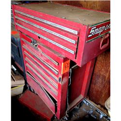 Snap-On 2 Piece Red Metal Tool Chest w/ Misc Tools in Drawers