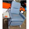 Image 1 : Champion Manufacturing Rolling Blue Vinyl Recliner Transporter Arm Chair
