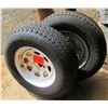 Image 1 : Qty 2 Towstar M-108 Tubeless ST20 T205/75R1 Trailer Tires & Rims