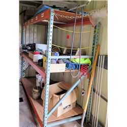 Contents of Shelf:  Air Hoses, Safety Tape, Hoses, Acetone, Funnels, etc