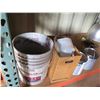 Image 2 : Contents of Shelf:  Gallons Paint, Rustoleum Spray, Primer, Lights, Oil, etc