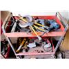 Image 1 : Rolling Metal 2 Tier Cart w/ Skilsaw, Black & Decker Drill, Lights, etc