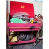 Image 1 : Rolling Metal 2 Tier Cart w/ Top Cover & Tools: DeWalt & Craftsman Drill, etc