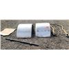 Image 1 : Qty 2 Truck Tractor Rear Axle Fenders, Mud Flap & Hanging Bar