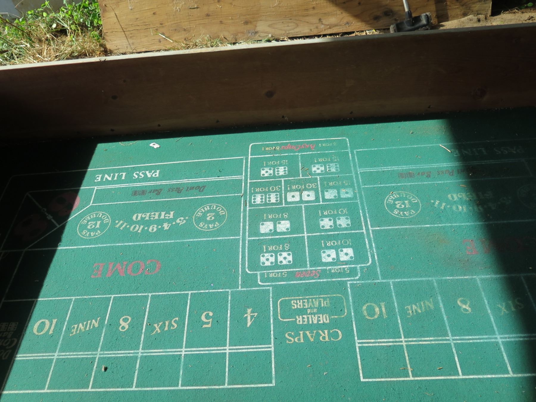 Wood Felt Craps Dice Game Table Wood Felt Craps Dice Game Table