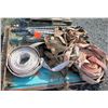 Image 1 : Pallet Fire Hoses, Rim, Qty 3 Tires, Metal Adjustable Shelf Supports, etc