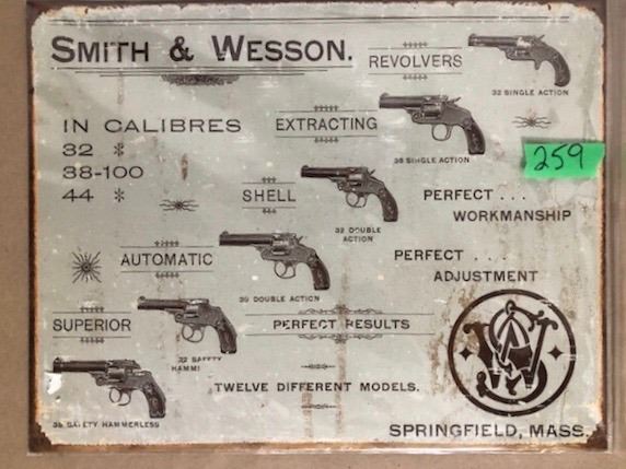 REPRO SMITH & WESSON TIN SIGN