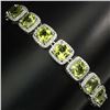 Image 1 : Natural Untreated Cushion Peridot 7mm Bracelet