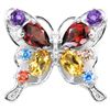 Image 1 : NATURAL GARNET AMETHYST CITRINE BUTTERFLY PENDANT