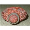 Image 6 : ANTIQUE CHINESE HAND CARVED CINNABAR SNUFF BOTTLE