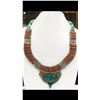 Image 1 : Tibet Hand Made Turquoise & Coral Necklace