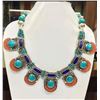 Image 1 : Tibet Hand Made Turquoise, Coral, Lapis Lazuli Necklace