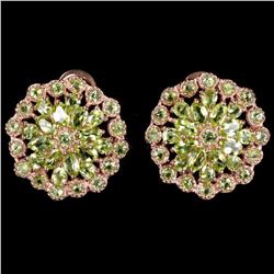 NATURAL AAA GREEN PERIDOT FLOWER 24x23 MM  EARRING