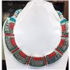 Image 1 : Tibet Hand Made Natural Turquoise & Coral Necklace