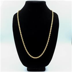 IMPRESSIVE 14 KT GOLD PLATED ROPE CHAIN NECKLACE