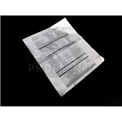 Once Upon a Time - Call Sheet S07E21 'Homecoming' (3074)