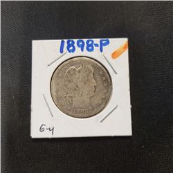 1898 P Barber Quarter