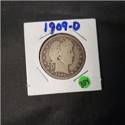 1909 D Barber Quarter