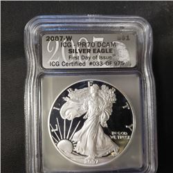 2007 W 1 OZ Silver Eagle ICG PR70 DCAM